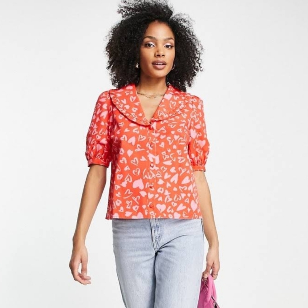 Nobody's Child from Asos oversized collar Fushia pink blouse